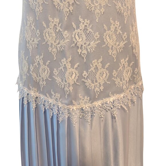 Scott McClintock Vintage NWT Size 6 Powder Blue Coquette Lace Pleat Skirt Dress - Picture 5 of 12